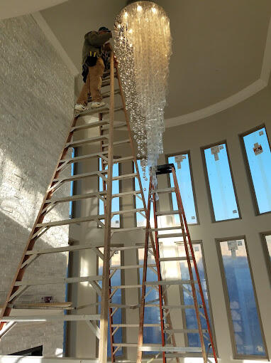 high ceiling chandelier