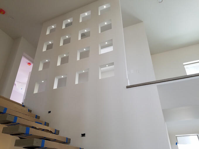 niche lighting by staircase